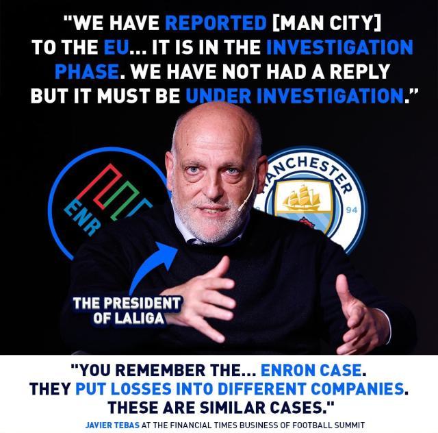 英超115项指控未结，曼城又被西甲告上欧盟